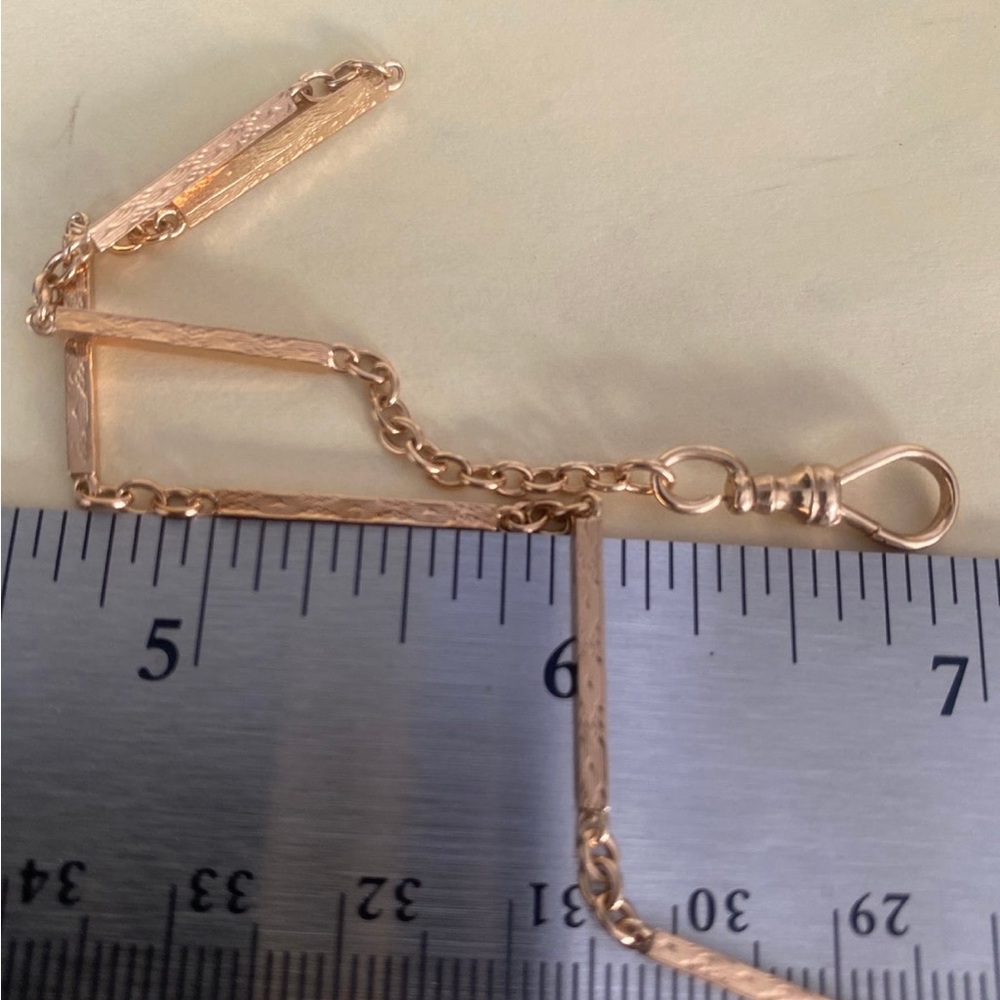 Beautiful Solid 14K Antique Gold Victorian Style PocketWatch Chain. Unique! - Picture 10 of 13